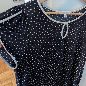 Navy polka dot blouse